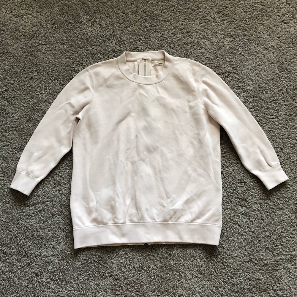 J Brand Sweater Womens Size S Pale Blush Pink Back Zip